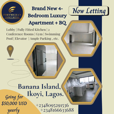Brand-New Luxury 4-Bedroom Flat for Rent in Banana Island, Ikoyi