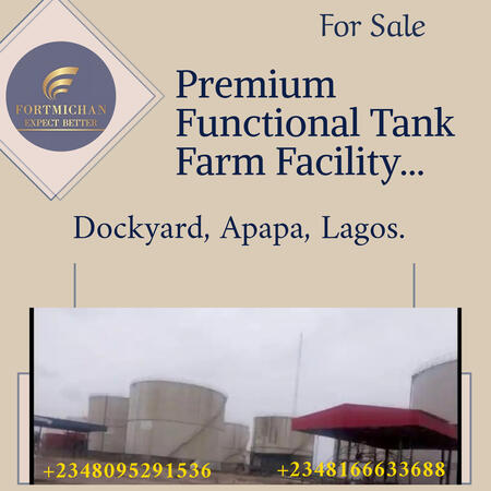 Tank Farm Facility for Sale in Apapa, Lagos