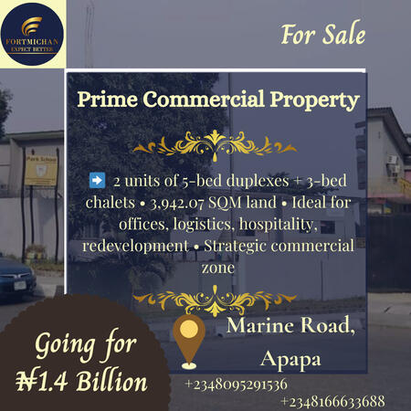 Prime Commercial Property for Sale in Apapa, Lagos.